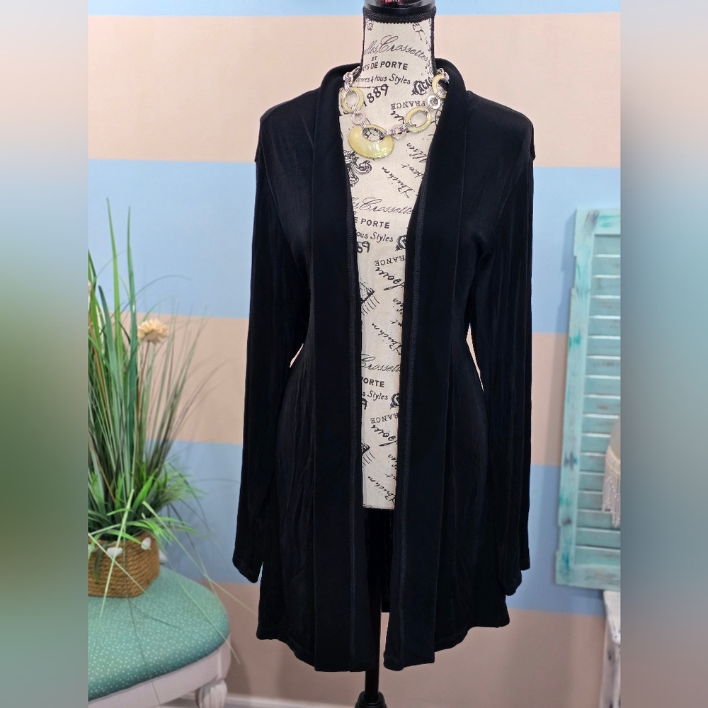 NWT Citiknit Open Front Black Cardigan - Picture 3 of 9